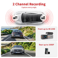 Dashcam Voiture 4K Double Objectif — WiFi, Vision Nocturne & G-Sensor